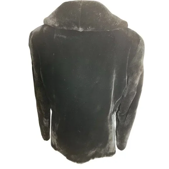Skaidrite Pastors Vintage Black Sheared Beaver Fur Coat